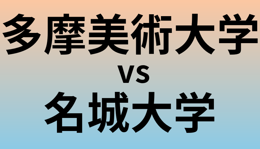 多摩美術大学と名城大学 のどちらが良い大学?