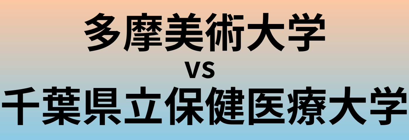 多摩美術大学と千葉県立保健医療大学 のどちらが良い大学?