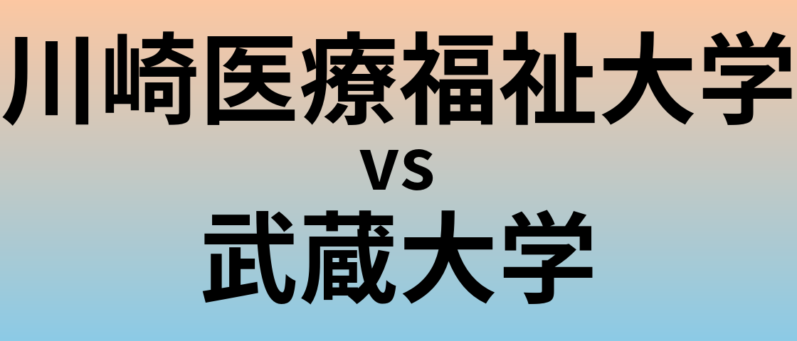 川崎医療福祉大学と武蔵大学 のどちらが良い大学?