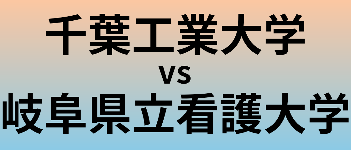 千葉工業大学と岐阜県立看護大学 のどちらが良い大学?