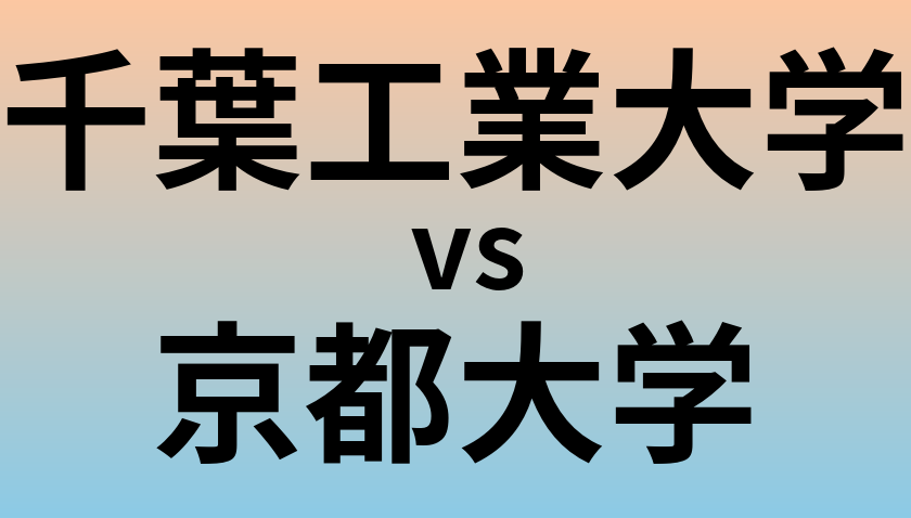 千葉工業大学と京都大学 のどちらが良い大学?