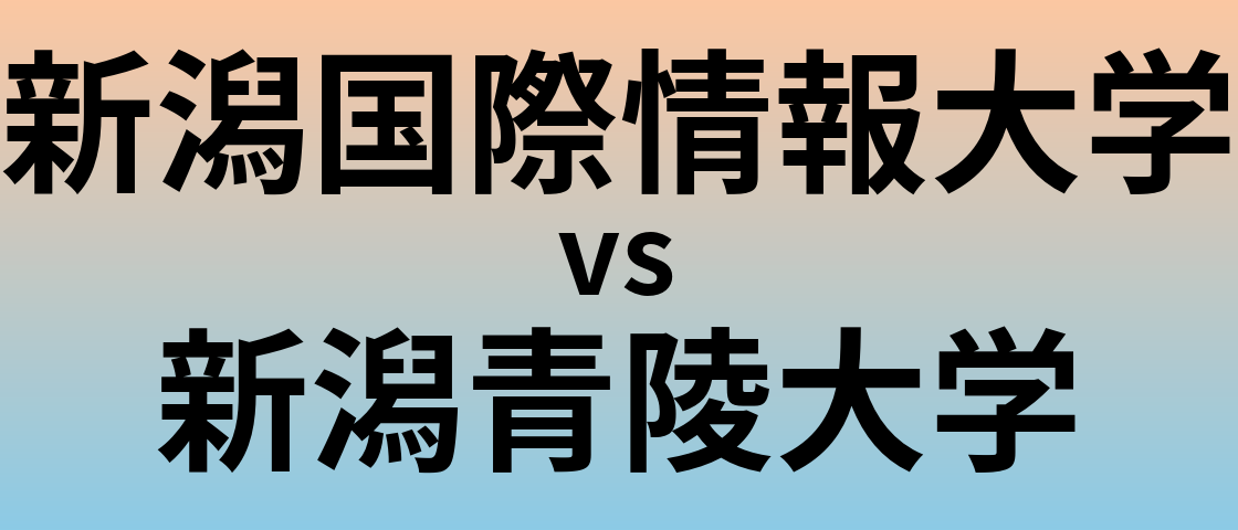 新潟国際情報大学と新潟青陵大学 のどちらが良い大学?