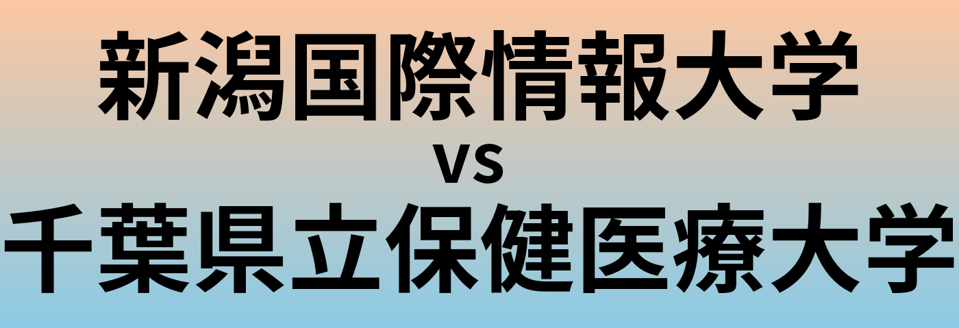 新潟国際情報大学と千葉県立保健医療大学 のどちらが良い大学?