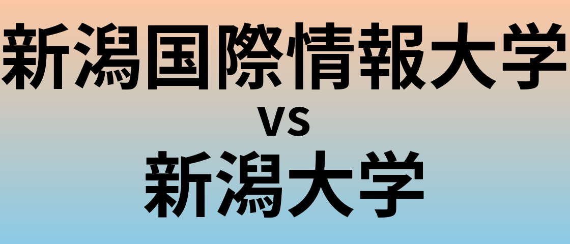 新潟国際情報大学と新潟大学 のどちらが良い大学?