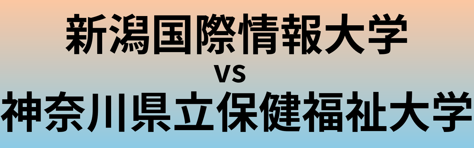 新潟国際情報大学と神奈川県立保健福祉大学 のどちらが良い大学?