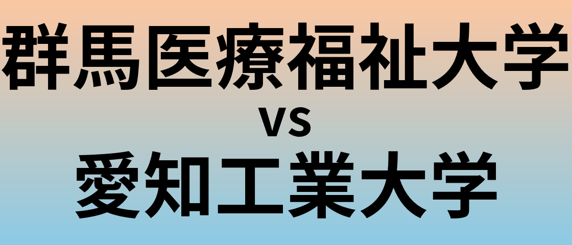 群馬医療福祉大学と愛知工業大学 のどちらが良い大学?
