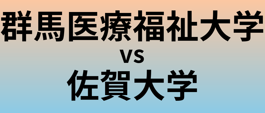 群馬医療福祉大学と佐賀大学 のどちらが良い大学?