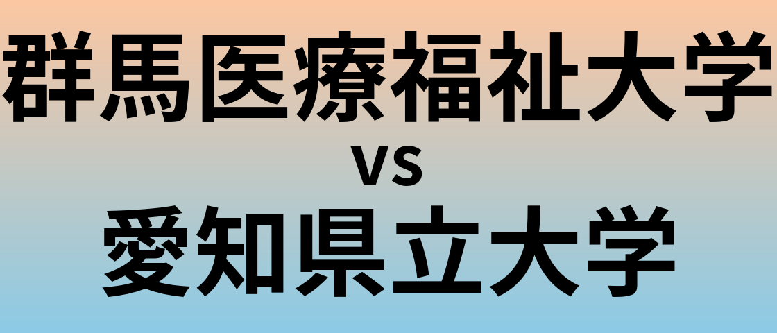 群馬医療福祉大学と愛知県立大学 のどちらが良い大学?