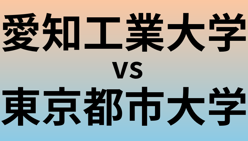 愛知工業大学と東京都市大学 のどちらが良い大学?