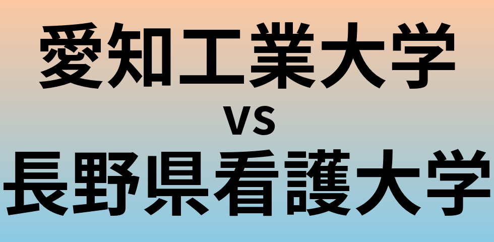 愛知工業大学と長野県看護大学 のどちらが良い大学?