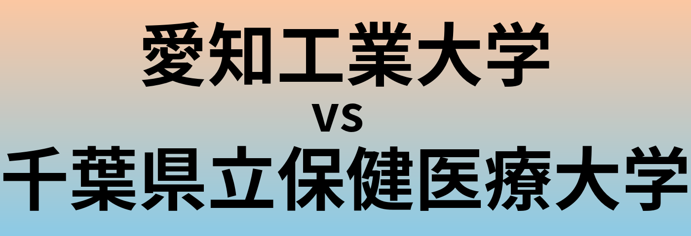 愛知工業大学と千葉県立保健医療大学 のどちらが良い大学?