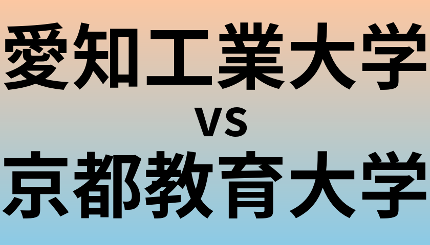 愛知工業大学と京都教育大学 のどちらが良い大学?