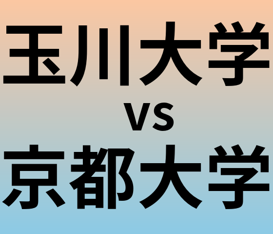 玉川大学と京都大学 のどちらが良い大学?