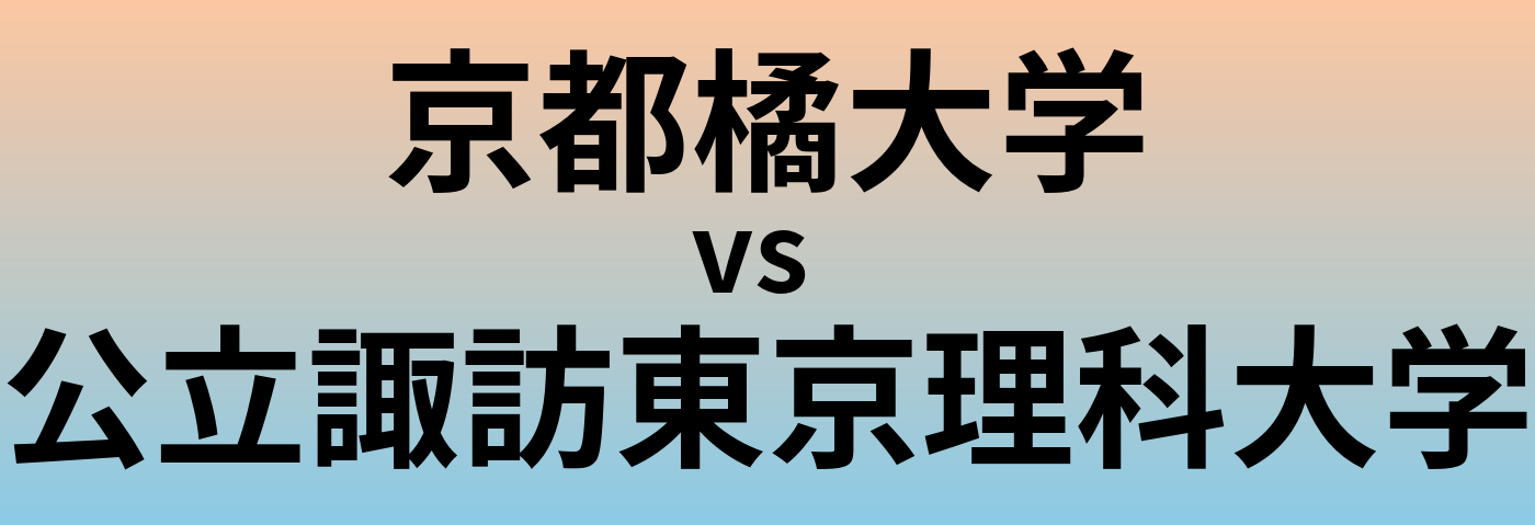 京都橘大学と公立諏訪東京理科大学 のどちらが良い大学?