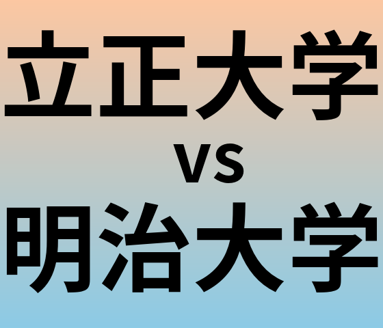 立正大学と明治大学 のどちらが良い大学?