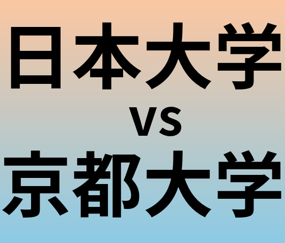 日本大学と京都大学 のどちらが良い大学?