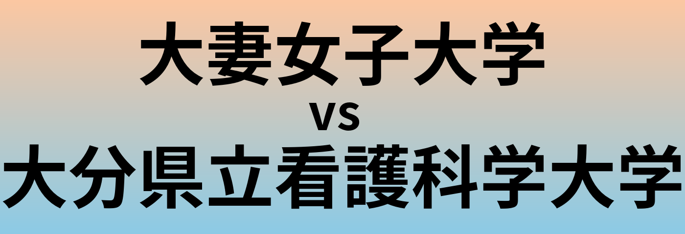 大妻女子大学と大分県立看護科学大学 のどちらが良い大学?