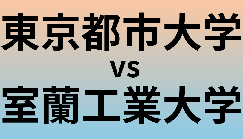 東京都市大学と室蘭工業大学 のどちらが良い大学?