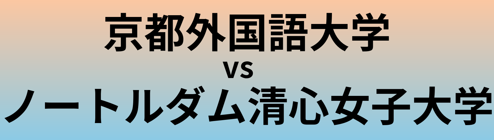 京都外国語大学とノートルダム清心女子大学 のどちらが良い大学?