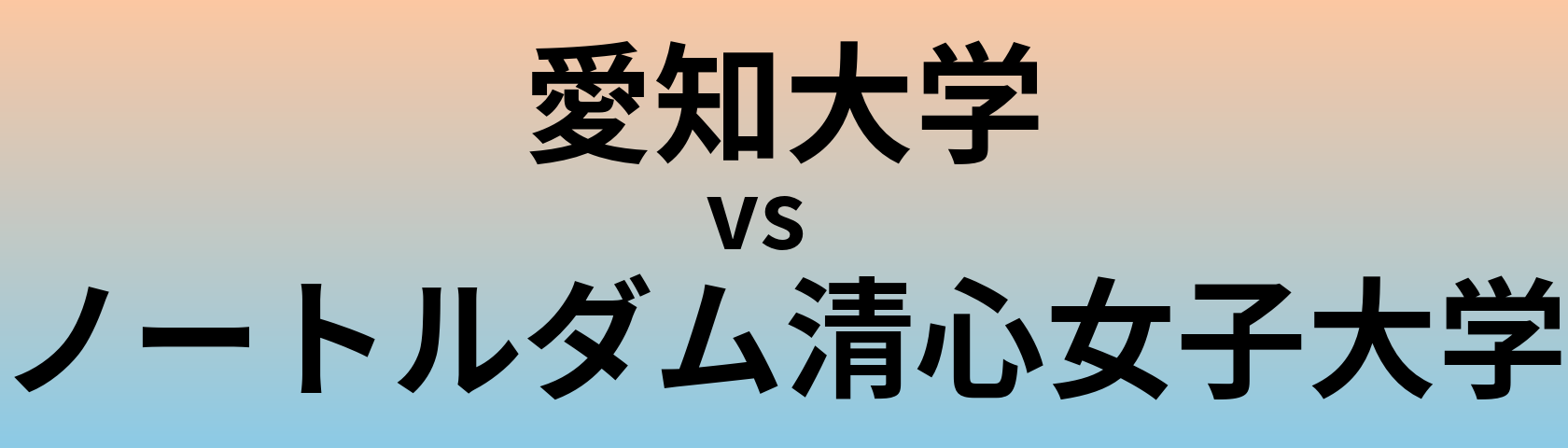 愛知大学とノートルダム清心女子大学 のどちらが良い大学?