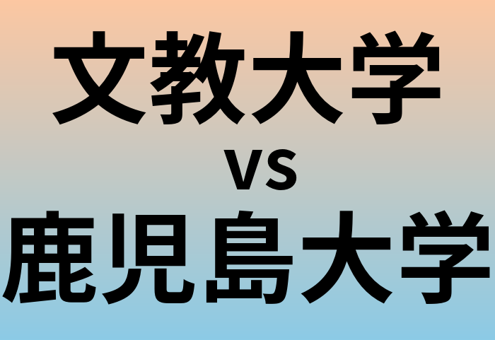 文教大学と鹿児島大学 のどちらが良い大学?