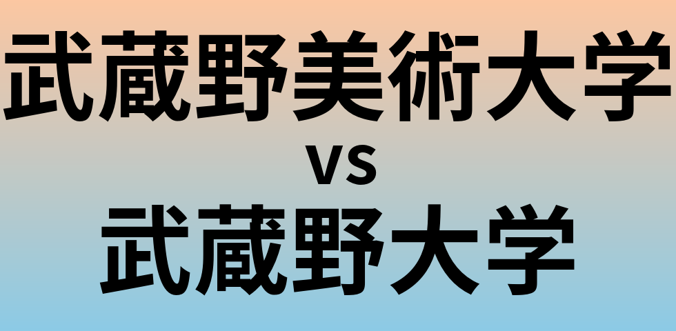武蔵野美術大学と武蔵野大学 のどちらが良い大学?