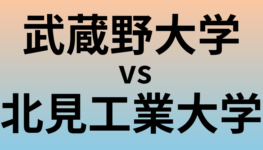 武蔵野大学と北見工業大学 のどちらが良い大学?