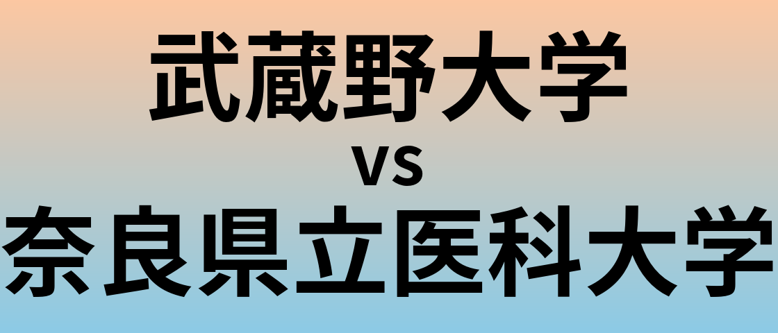 武蔵野大学と奈良県立医科大学 のどちらが良い大学?