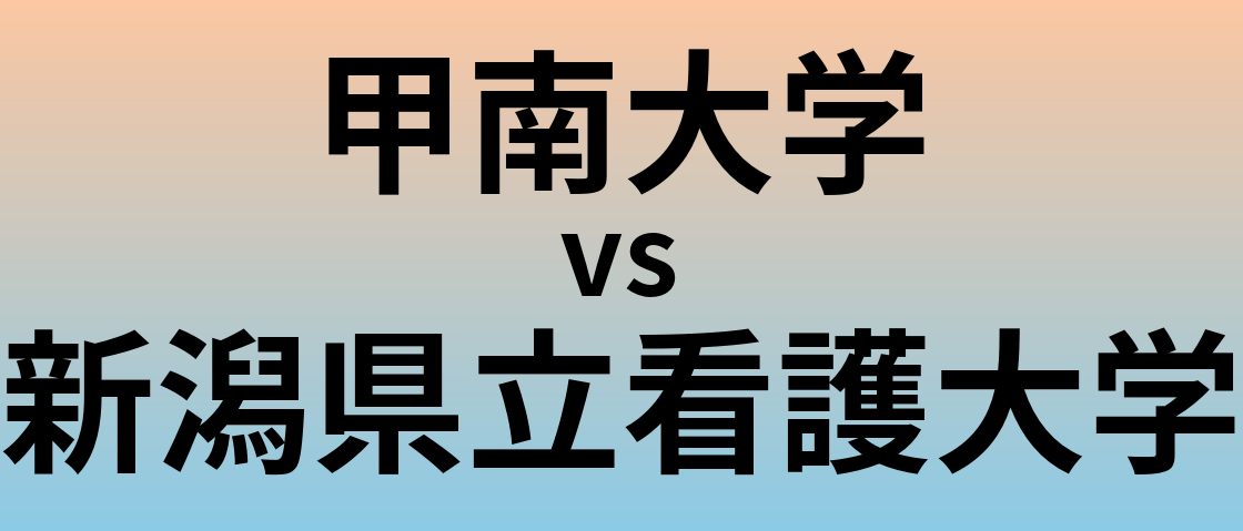 甲南大学と新潟県立看護大学 のどちらが良い大学?