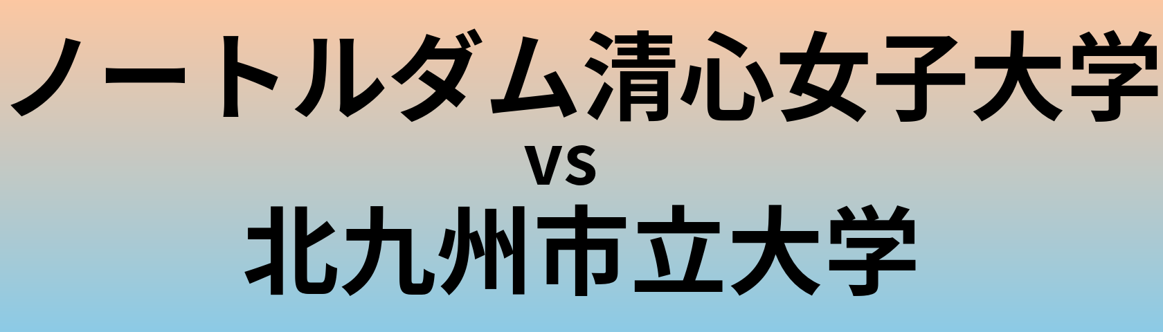ノートルダム清心女子大学と北九州市立大学 のどちらが良い大学?