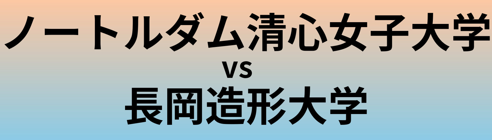 ノートルダム清心女子大学と長岡造形大学 のどちらが良い大学?