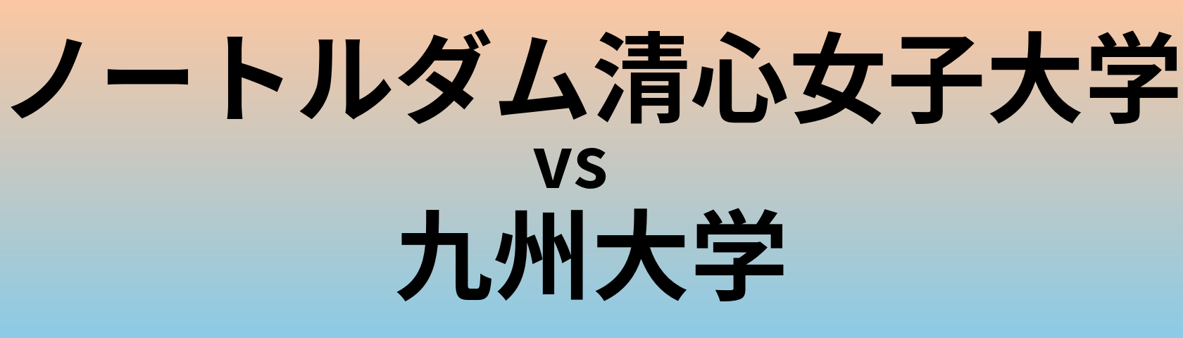 ノートルダム清心女子大学と九州大学 のどちらが良い大学?