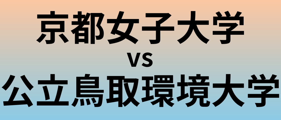 京都女子大学と公立鳥取環境大学 のどちらが良い大学?