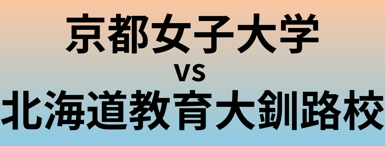 京都女子大学と北海道教育大釧路校 のどちらが良い大学?