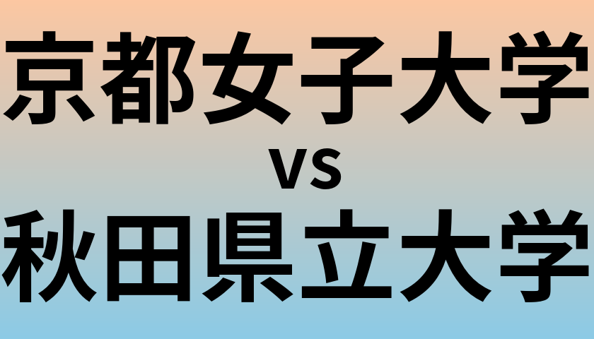 京都女子大学と秋田県立大学 のどちらが良い大学?
