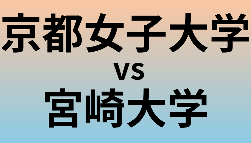 京都女子大学と宮崎大学 のどちらが良い大学?