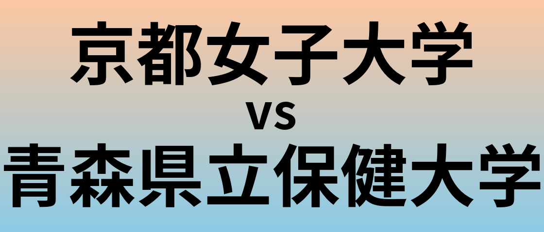 京都女子大学と青森県立保健大学 のどちらが良い大学?