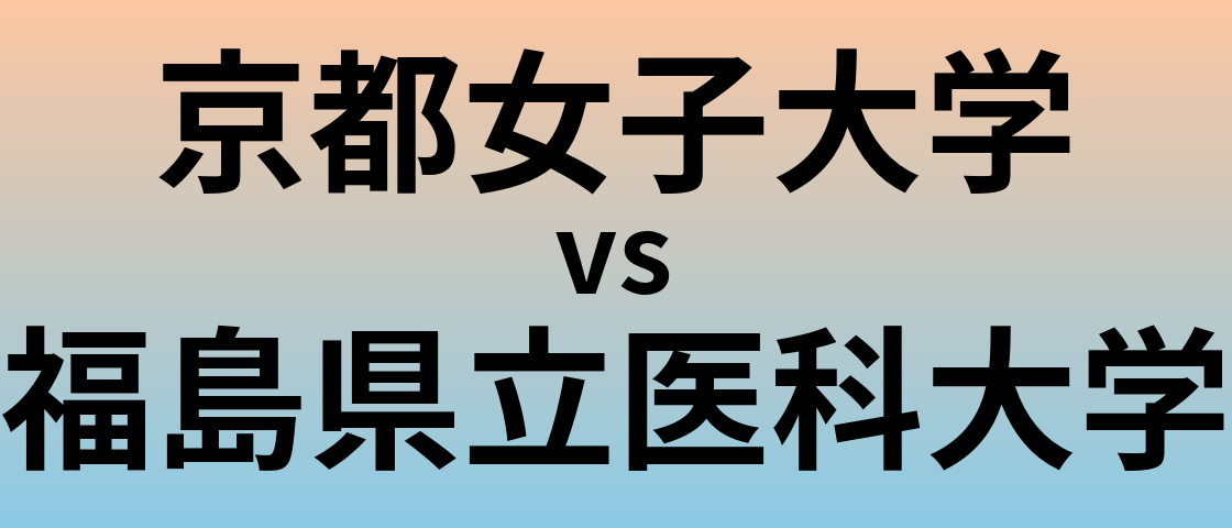 京都女子大学と福島県立医科大学 のどちらが良い大学?