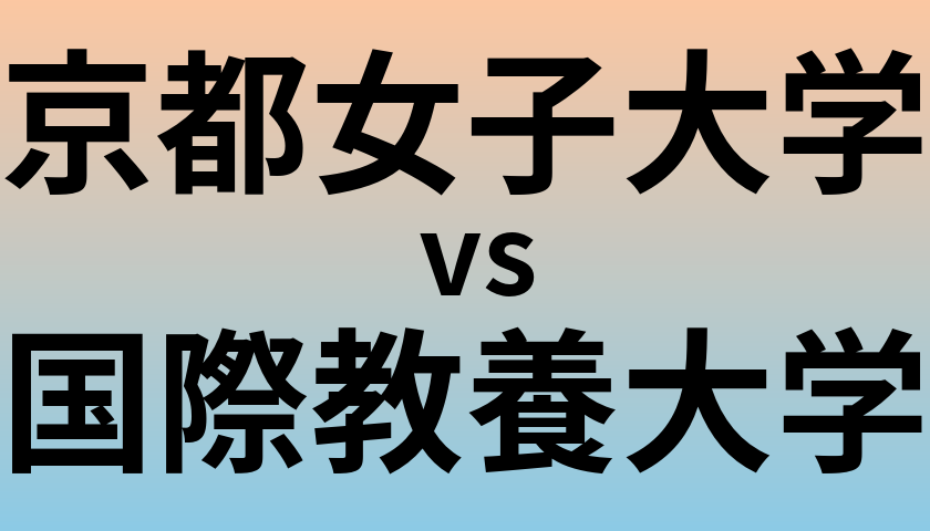 京都女子大学と国際教養大学 のどちらが良い大学?