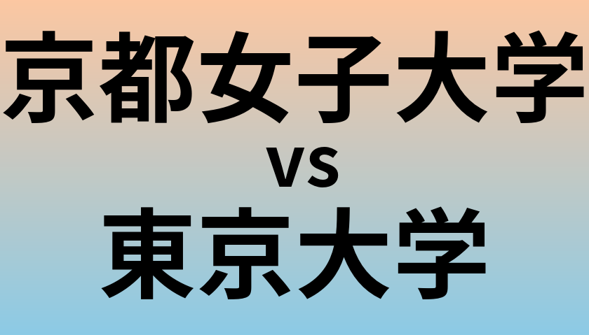 京都女子大学と東京大学 のどちらが良い大学?
