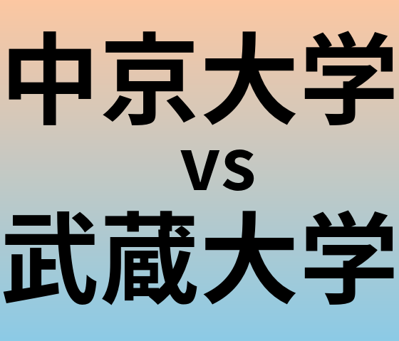中京大学と武蔵大学 のどちらが良い大学?