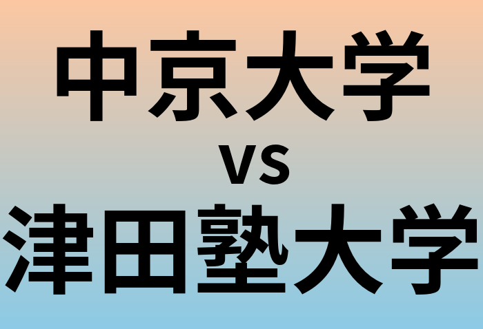 中京大学と津田塾大学 のどちらが良い大学?