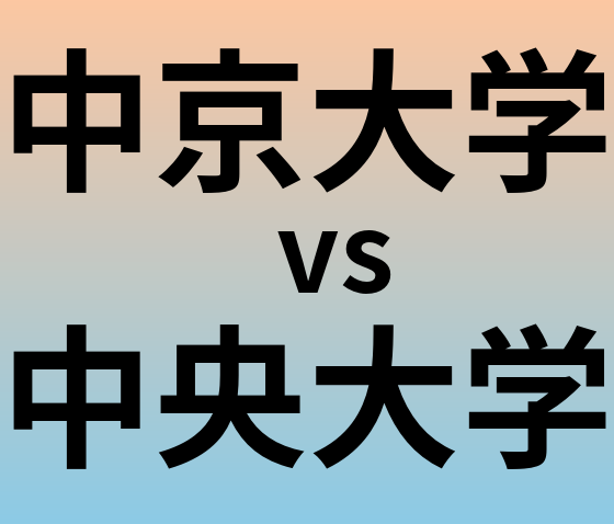 中京大学と中央大学 のどちらが良い大学?