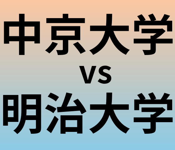 中京大学と明治大学 のどちらが良い大学?
