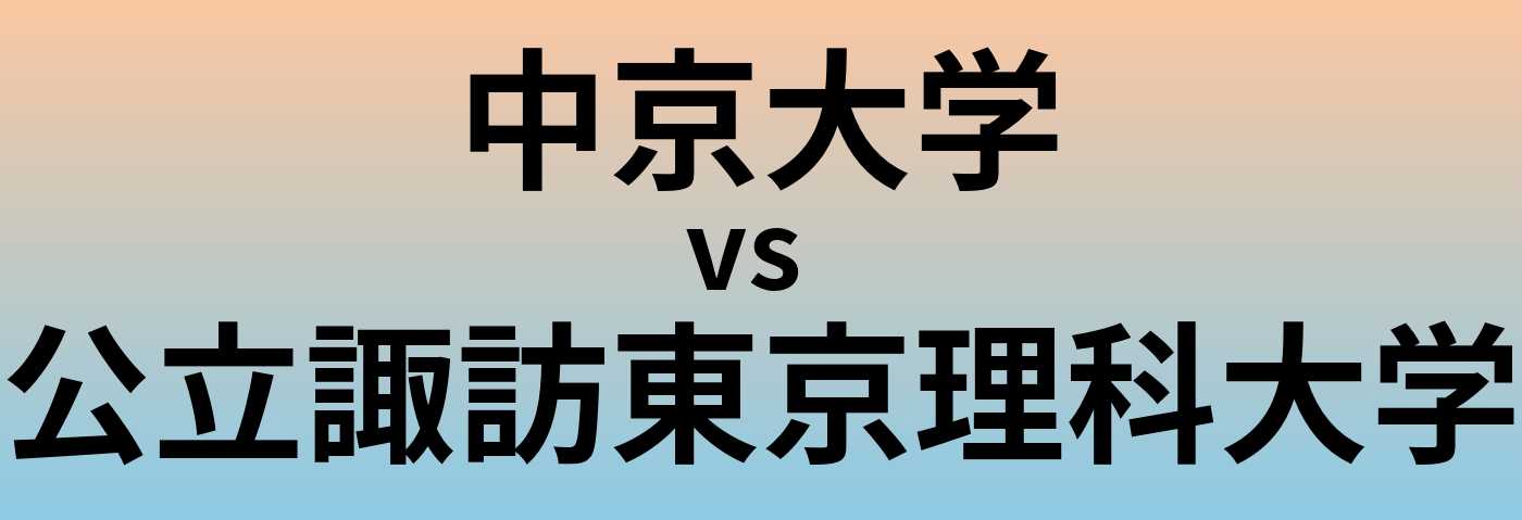 中京大学と公立諏訪東京理科大学 のどちらが良い大学?
