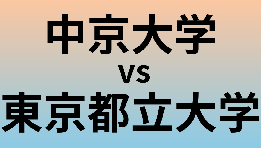 中京大学と東京都立大学 のどちらが良い大学?