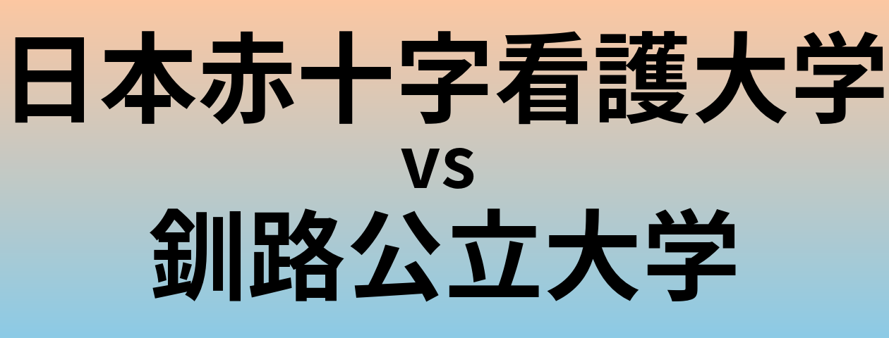 日本赤十字看護大学と釧路公立大学 のどちらが良い大学?