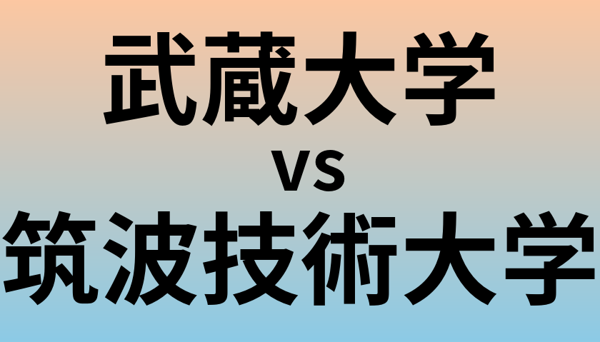 武蔵大学と筑波技術大学 のどちらが良い大学?