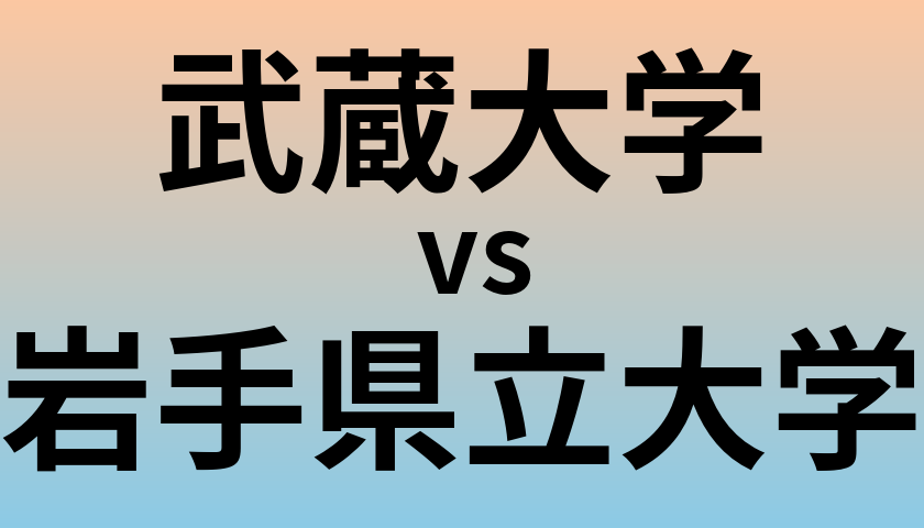 武蔵大学と岩手県立大学 のどちらが良い大学?