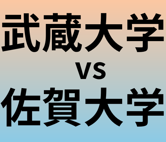 武蔵大学と佐賀大学 のどちらが良い大学?